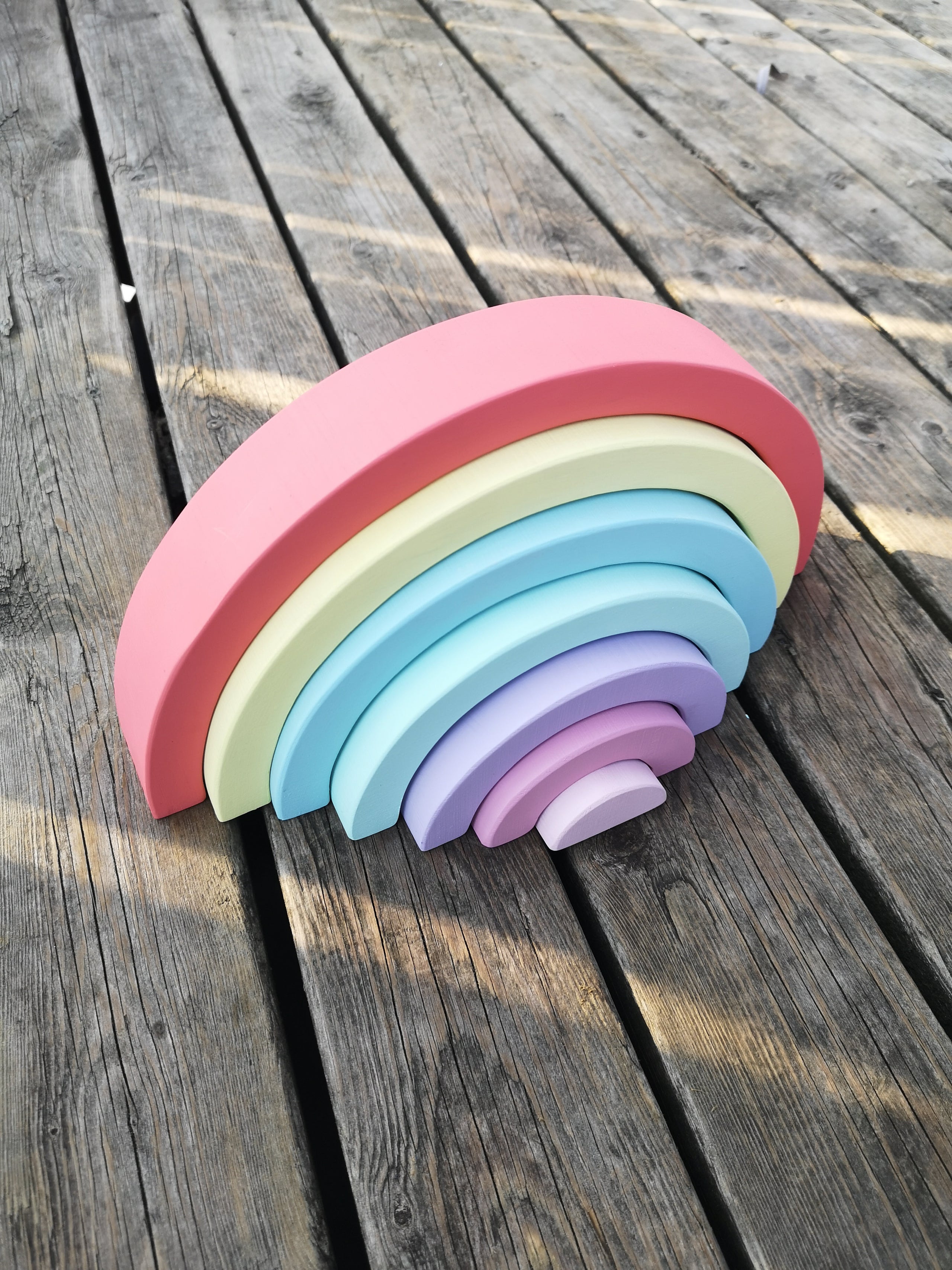 Pastel Rainbow Stacker Pastel Stacking Rainbow Wooden Rainbow Montessori Toy Wooden Toy