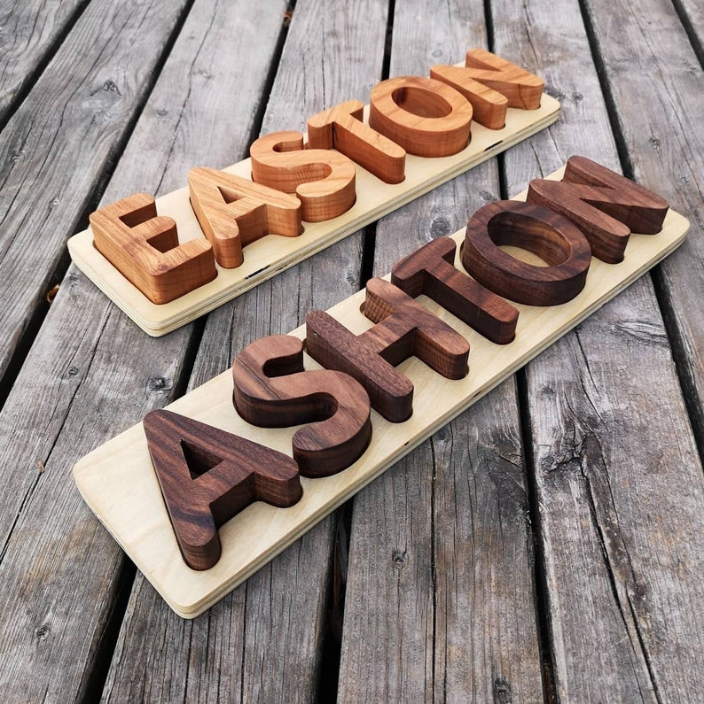 Wooden letter best sale name puzzle